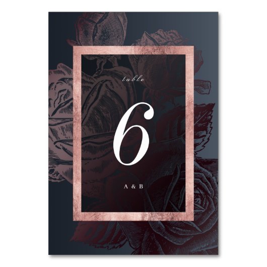 Luxe roos goud moody botanische bruiloft kaart (Achterkant)