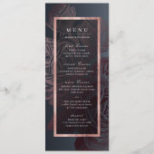 Luxe roos goud moody  botanische bruiloft menu (Voorkant)