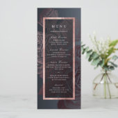 Luxe roos goud moody  botanische bruiloft menu (Staand voorkant)