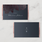 Luxe roos goud moody botanische bruiloft plaatskaartje (Voorkant / Achterkant)