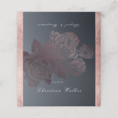 Luxe roos goud moody botanische bruiloft plaatskaartje (Buitenkant ongevouwen)