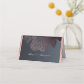 Luxe roos goud moody botanische bruiloft plaatskaartje (Achterkant)