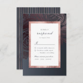 Luxe roos goud moody botanische bruiloft RSVP kaartje (Voorkant / Achterkant)