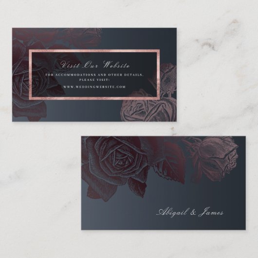 Luxe roos goud moody botanische website Insert car Plaatskaartje (Voorkant / Achterkant)