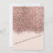 Luxe Roos Goud Roze Glitter Confetti Verloving Kaart (Achterkant)