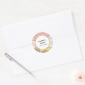 Luxe Roos Goud Roze Marmer Design Event Datum Ronde Sticker (Envelop)