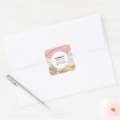 Luxe Roos Goud Roze Marmeren Design Business Vierkante Sticker (Envelop)
