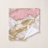 Luxe Roos Goud Roze Marmeren Ontwerp Bad Handdoek (Wasdoekje)