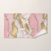 Luxe Roos Goud Roze Marmeren Ontwerp Bad Handdoek (Handdoek)