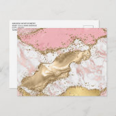 Luxe Roos Goud Roze Marmeren Ontwerp Briefkaart (Voorkant / Achterkant)