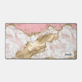 Luxe Roos Goud Roze Marmeren Ontwerp Bureaumat (Voorkant)