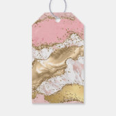 Luxe Roos Goud Roze Marmeren Ontwerp Cadeaulabel (Achterkant)