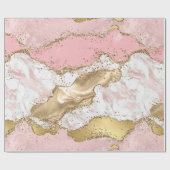 Luxe Roos Goud Roze Marmeren Ontwerp Cadeaupapier (Vlak)