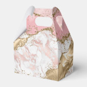 Luxe Roos Goud Roze Marmeren Ontwerp Dank u Bedankdoosjes (Achterkant)