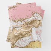 Luxe Roos Goud Roze Marmeren Ontwerp Inpakpapier Vel (In situ)