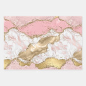 Luxe Roos Goud Roze Marmeren Ontwerp Inpakpapier Vel (Voorkant 3)