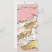 Luxe Roos Goud Roze Marmeren Ontwerp Kaart (Achterkant)