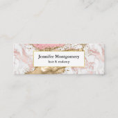 Luxe Roos Goud Roze Marmeren Ontwerp Mini Visitekaartje (Voorkant)
