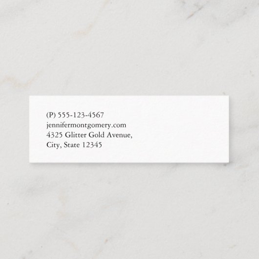 Luxe Roos Goud Roze Marmeren Ontwerp Mini Visitekaartje (Achterkant)