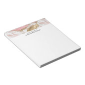 Luxe Roos Goud Roze Marmeren Ontwerp Notitieblok (Schuin)