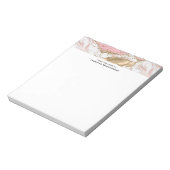 Luxe Roos Goud Roze Marmeren Ontwerp Notitieblok (Linkerzijde)