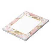 Luxe Roos Goud Roze Marmeren Ontwerp Notitieblok (Linkerzijde)