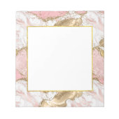 Luxe Roos Goud Roze Marmeren Ontwerp Notitieblok (Voorkant)