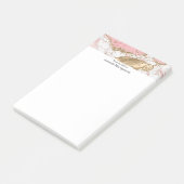 Luxe Roos Goud Roze Marmeren Ontwerp Post-it® Notes (Schuin)
