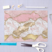 Luxe Roos Goud Roze Marmeren Ontwerp Tissuepapier (Craft)