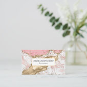 Luxe Roos Goud Roze Marmeren Ontwerp Visitekaartje (Staand voorkant)