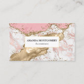 Luxe Roos Goud Roze Marmeren Ontwerp Visitekaartje (Voorkant)