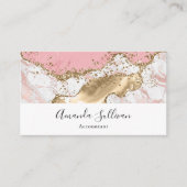 Luxe Roos Goud Roze Marmeren Ontwerp Visitekaartje (Voorkant)