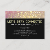 Luxe Roos Goud Roze Zwart Glitter Logo Sjabloon Visitekaartje (Achterkant)