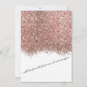 Luxe Roos Goud Wit Glitter Confetti Verloving Kaart (Achterkant)