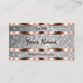 Luxe Roos Goud Zilver Glitter Sterren Elegantie Visitekaartje (Voorkant)