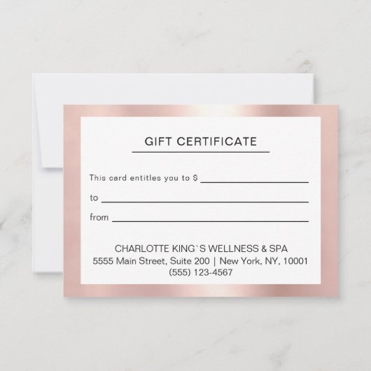 Luxe Roos Goud & Zwart Cadeaubon (Achterkant)