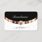 Luxe Roos Goud Zwart-Wit met Monogram Visitekaartje (Voorkant)