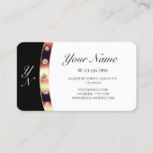 Luxe Roos Goud Zwart-Wit met Monogram Visitekaartje (Achterkant)