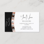 Luxe Roos Goud Zwart-Wit met Monogram Visitekaartje (Achterkant)