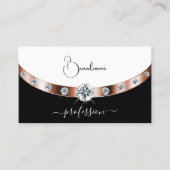 Luxe Roos Goud Zwart-Wit met Monogram Visitekaartje (Voorkant)