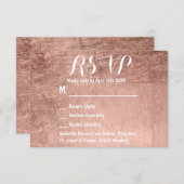 Luxe roos goudblad RSVP (Voorkant / Achterkant)