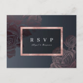 Luxe roos gouden  botanische bruiloft RSVP Uitnodiging Briefkaart (Voorkant)