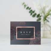Luxe roos gouden botanische bruiloft RSVP Uitnodiging Briefkaart (Staand voorkant)