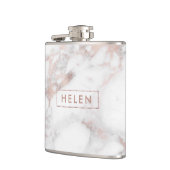 Luxe Roos-gouden Faux Marble Print Heupfles (Links)