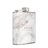 Luxe Roos-gouden Faux Marble Print Heupfles (Rechts)