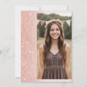 Luxe Roos Gouden Glitter Blush Roze Sweet 16 Kaart (Achterkant)