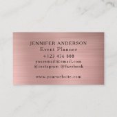 Luxe Roos Gouden Glitter Diamant Nog Eenvoudig Visitekaartje (Achterkant)