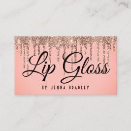 Luxe Roos Gouden Glitter Drips Lip Gloss Visitekaartje