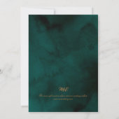 Luxe Roos Gouden Glitter Emerald Groene Bruiloft Kaart (Achterkant)