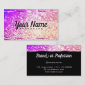 Luxe Roos Gouden Glitter Lichtgevende Sterren Eleg Visitekaartje (Voorkant / Achterkant)